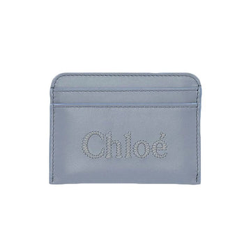 Chloe Logo Embroidered Card Holder Storm Blue CHC23SP868I10 41A 150473135 [P]