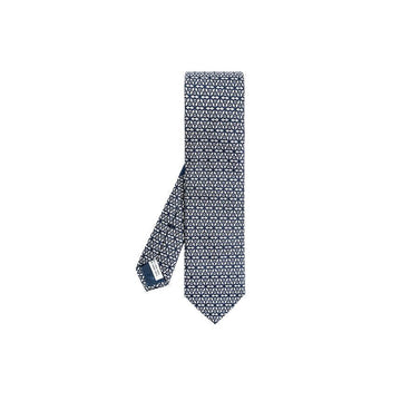 SALVATORE FERRAGAMO Seidenkrawatte mit Ganсhini-Logo-Muster Navy 35-0943 0768437 153588463 [P]