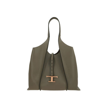 TODS TimeLess Medium Shopper Tote Bag Khaki Grau XBWTSBA0300 Q8E C404 150341610 [P]