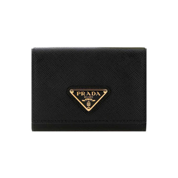 Prada Saffiano Triangle Logo Bi-Fold Wallet Black 1MH042 QHH F0002 150342051 [P]