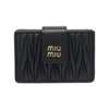 Miu Miu Quilted Gold Logo 5-Pocket Card Holder Black 153211575 [P]