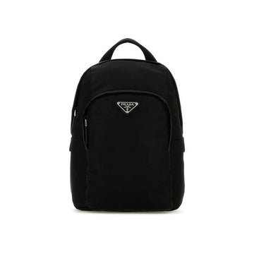 Prada Triangle Logo Nylon Cross Backpack Black 2VZ116 2DMG F0002 152303291 [P]