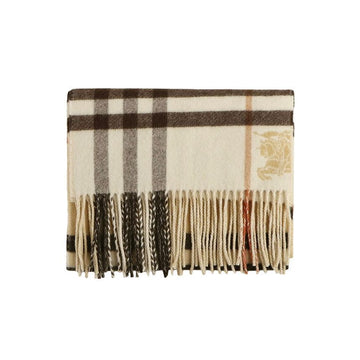 Burberry Double Giant Check Scarf Sand Pebble White 26SS 152303665 [P]
