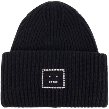 ACNE STUDIOS Swarovski Gesicht Logo Beanie Schwarz C40390 900 149068905 [P]