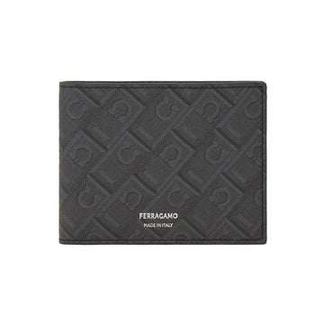 Salvatore Ferragamo Logo Print Monogram Wallet Black 66-1582 0780324 151630908 [P]