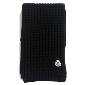Moncler Logo Patch Knit Wool Scarf Black 3C00030 M4281999 146793838 [P]