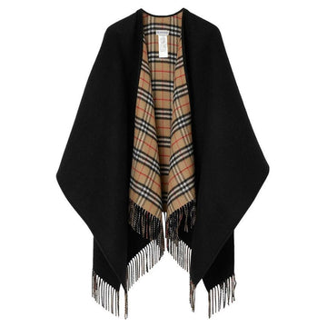 BURBERRY 25FW ヴィンテージ チェック リバーシブル ケープ ブラック 8077897 146284454 [P]
