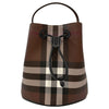 BURBERRY ダークブラウン チェック ドローストリング バケットバッグ 8112239 146284425 [P]
