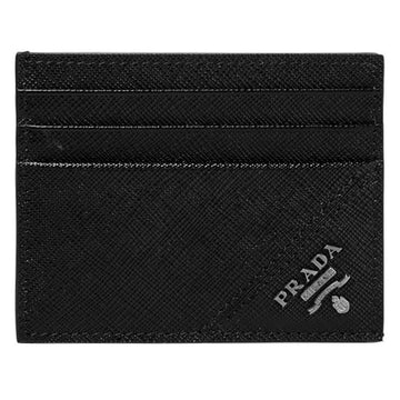 Prada Saffiano Metal Silver Logo Card Holder Black 2MC223 QME F0002 144940294 [P]