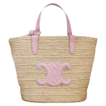 Celine Classic Panier Rafia Tote Bag Bleach Pink 115802 FF7 25BD 143623522 [P]