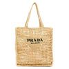 PRADA ロゴ刺繍クロシェトートバッグ ベージュ 1BG393 2C2T F0018 141065381 [P]