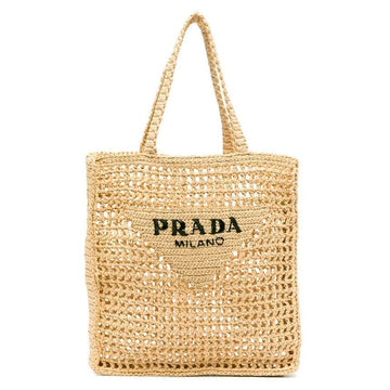 PRADA Crochet Tote Bag mit Logo-Stickerei Beige 1BG393 2C2T F0018 141065381 [P]