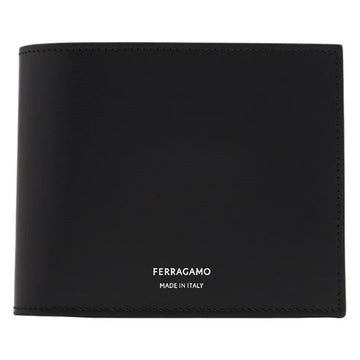 SALVATORE FERRAGAMO 25FW ロゴプリント二つ折り財布 ブラック 66-1328 0770093 141060370 [P]