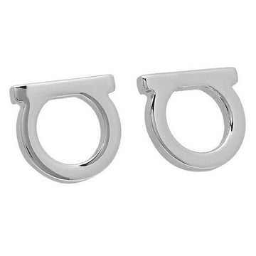 SALVATORE FERRAGAMO Gancini Logo Große Ohrringe Silber 76-0119 0696430 141060308 [P]