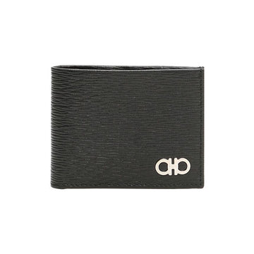 Salvatore Ferragamo Double Gancini Two-Tone Wallet Black Red 66-A064 0685978 151008954 [P]