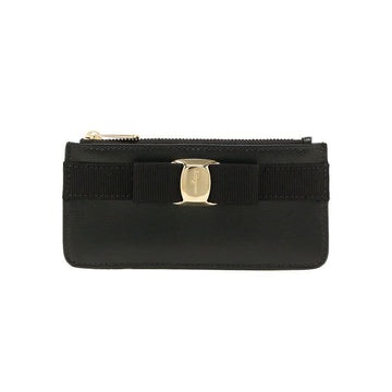 Salvatore Ferragamo 26SS Bow Coin Card Holder Black 22-E010 0734494 151008923 [P]