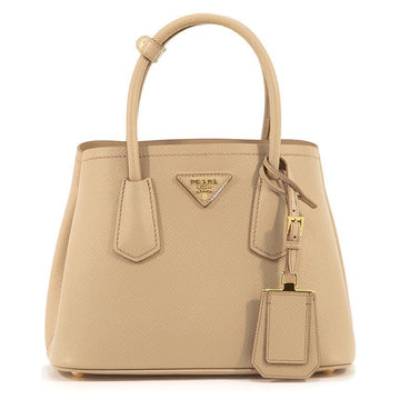 Prada Saffiano Double Tote Shoulder Bag Beige 1BG443 2A4A F0036 128857860 [P]