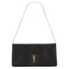 SAINT LAURENT Kalypso Mini Schultertasche aus schwarzem Leder mit goldfarbenem Logo 801712 AACYT 1000 125048307 [P]