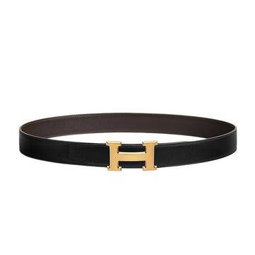 HERMES リバーシブル ベルト エタン 32mm ブラック エベン 95 ゴールド マット メンズ レザー H064544CM2M 159292661 [P]