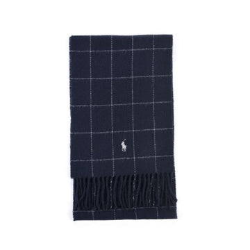 POLO RALPH LAUREN ポニー チェック リバーシブル ウール マフラー 41545944 [P]
