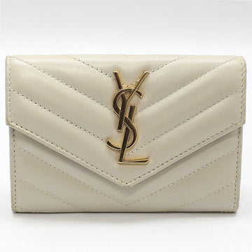Saint Laurent Envelope Card Wallet in Quilted Lambskin with Gold-Tone Monogram 414404 159296601 [P]