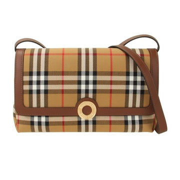 BURBERRY Gekochte Baumwoll-Umhängetasche mit Karomuster 159297129 [P]