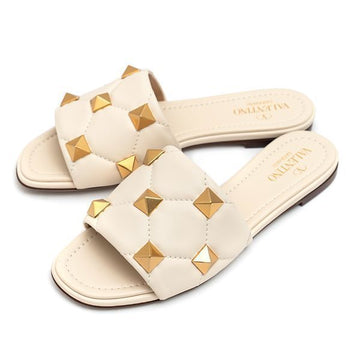 VALENTINO キルティング ロマン スタッズ フラット スライド サンダル 46979750 [P]