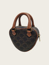CELINE Trio Canvas Herz Tan Medium Top-Handle Crossbody Tasche 159298417 [P]