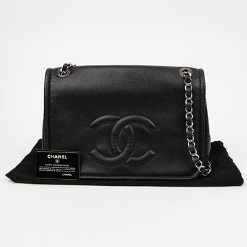 CHANEL ブラック キャビアスキン タイムレス フラップ チェーン ショルダーバッグ A48801 158667273 [P]