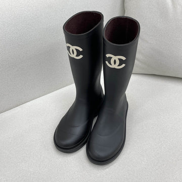 CHANEL ラバー レインブーツ ブラック 36 159298819 [P]