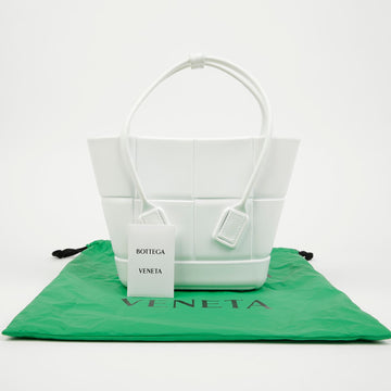 BOTTEGA VENETA Arco Gummi Mini Tote Bag Chalk 159023352 [P]