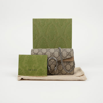 GUCCI ディオニソス GG スプリーム スーパーミニ チェーンバッグ サンド 159023411 [P]