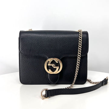 Gucci Interlocking Chain Crossbody Bag Black (510304) 159303965 [P]