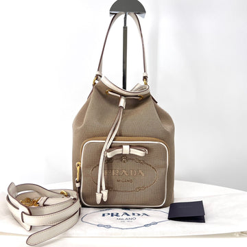 Prada Logo Jacquard Bucket Bag Crossbody 159305614 [P]