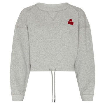 Isabel Marant 25FW MARGO Cropped Sweatshirt Grey Red A1M07E GYRD 148207908 [P]