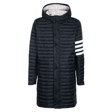 THOM BROWNE Daunenjacke mit Kapuze, diagonale Steppung, Navy, MOD013X 05411 415 139200344 [P]