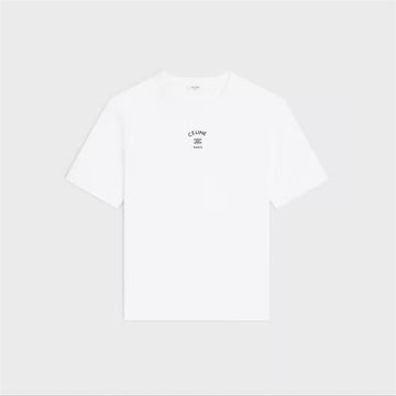 CELINE Lockeres T-Shirt - Baumwolljersey 01OB / Damen Rundhals Kurzarmshirt 159307911 [P]