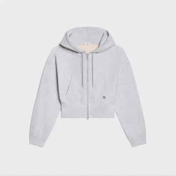 Celine Crop Zip Hoodie - Cotton Fleece 159307924 [P]