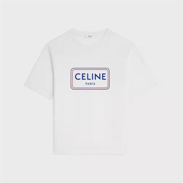 CELINE Lockere T-Shirt - Baumwoll-Jersey RX0IA507Z GHJ4 / Damen Rundhalsausschnitt Kurzarmshirt 159307993 [P]