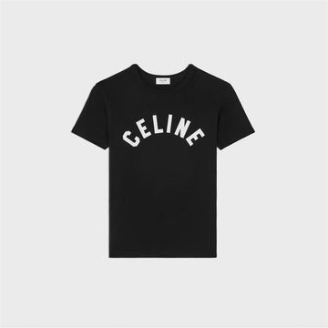 Celine Ribbed Cotton Jersey Round Neck T-Shirt 159307996 [P]