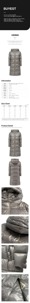 Herno Ultra Light Nylon Long Padded Jacket Grey PI001519D 12017Z 9406 159308564 [P]