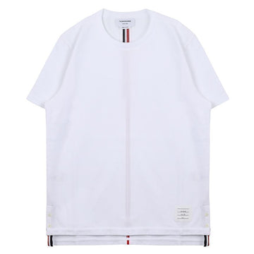 THOM BROWNE リラックスフィット センターバッグ ストライプ 半袖Tシャツ MJS056A 00050 100 142313622 [P]