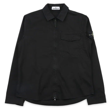 Stone Island Men's Patch Logo Overshirt Jacket (Black) L1S15 1200015 S0012 V0029 151665569 [P]