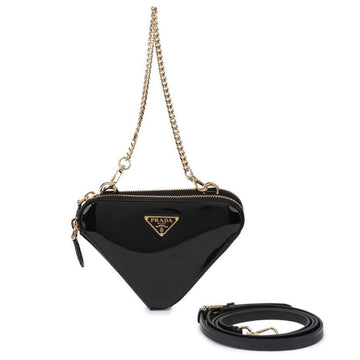 PRADA トライアングル パテント レザー ミニ ポーチ 74204067 [P]