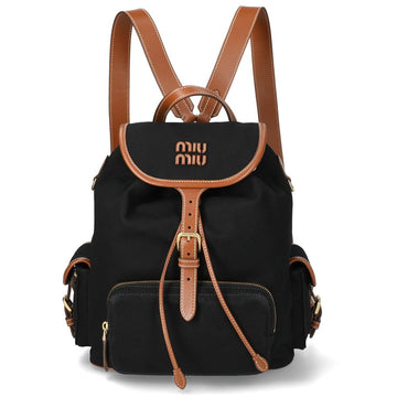 MIU MIU 26FW Canvas Leder Rucksack 5BZ042 2IBQ F0RS5 159330080 [P]