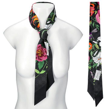 Gucci Printed Floral Silk Ribbon Scarf 874776 3G001 1060 159330789 [P]