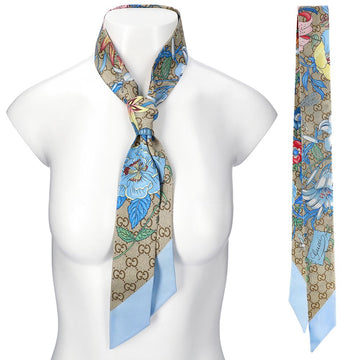 Gucci Floral Print Silk Ribbon Scarf 159331189 [P]