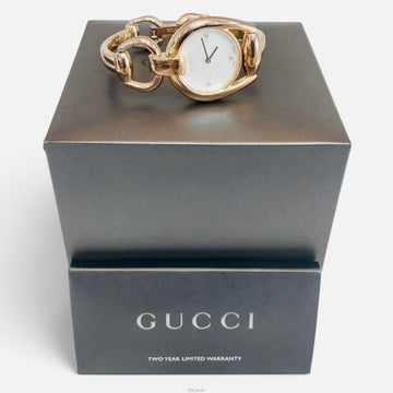 Gucci 139.5 Horsebit 3P Diamond Gold Tone Mother of Pearl Women's Watch 159344542 [P]