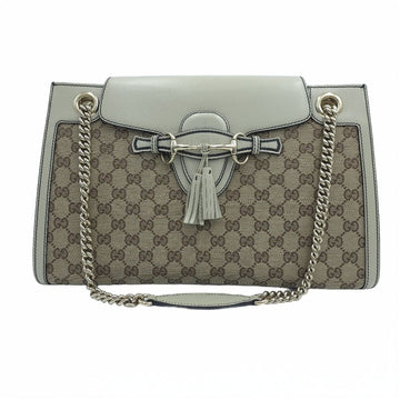GUCCI エミリー ラージ GG キャンバス ホースビット チェーン ショルダーバッグ クロスバッグ ホワイト 295403 159344572 [P]