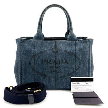 PRADA デニム カナパ トートバッグ 兼 ショルダーバッグ 1BG439 159347901 [P]